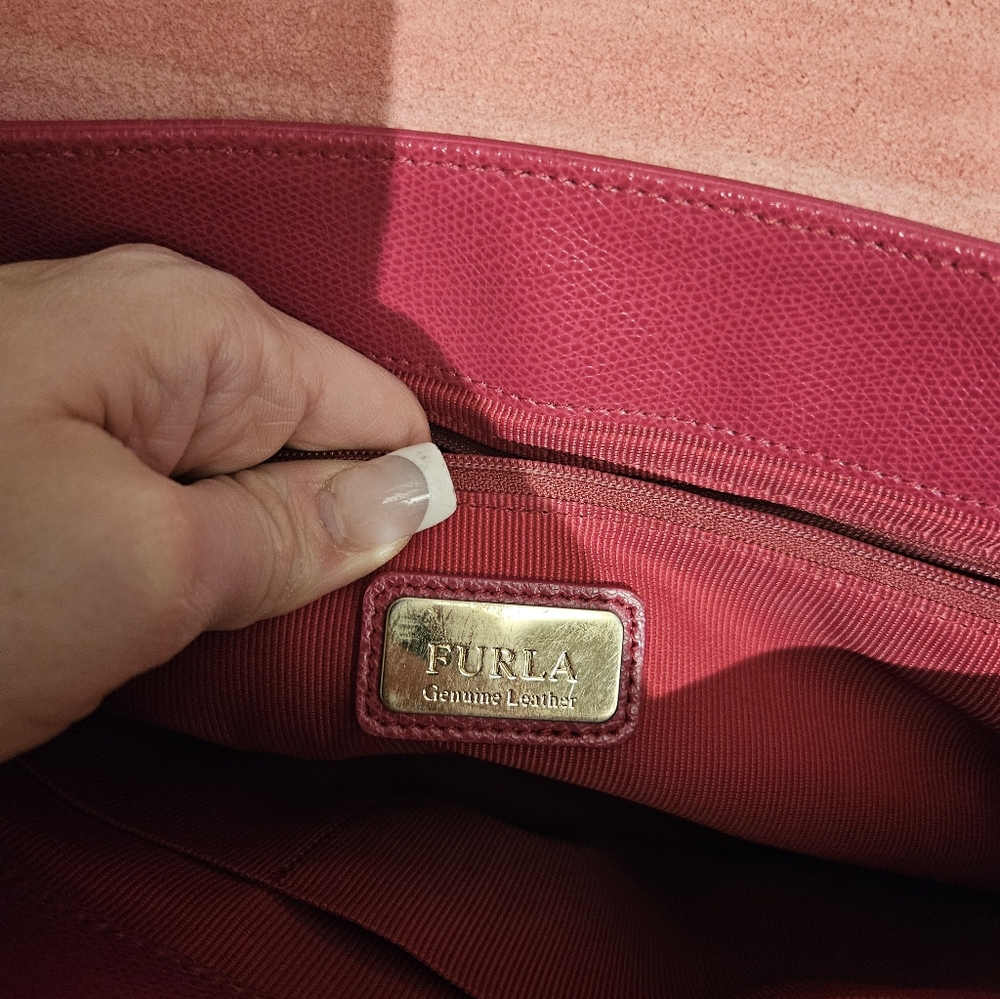 Furla Fuchsia Leather Metropolis Tote - Picture 10 of 12